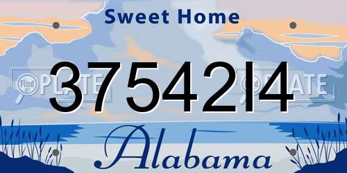 37542I4 Alabama License Plate