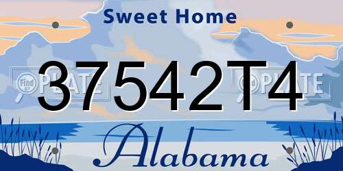 37542T4 Alabama License Plate