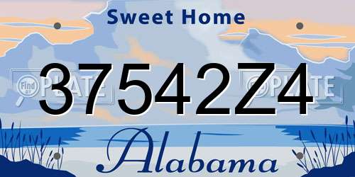 37542Z4 Alabama License Plate