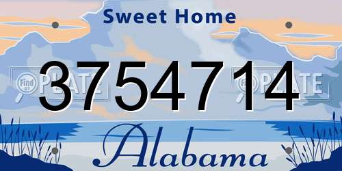 3754714 Alabama License Plate