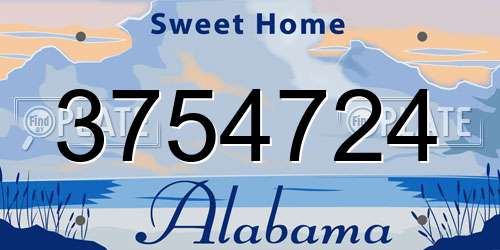 3754724 Alabama License Plate