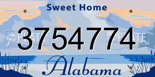 3754774 Alabama License Plate