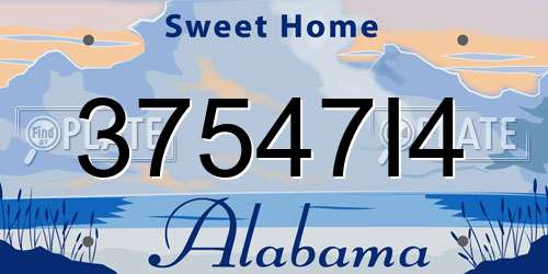 37547I4 Alabama License Plate