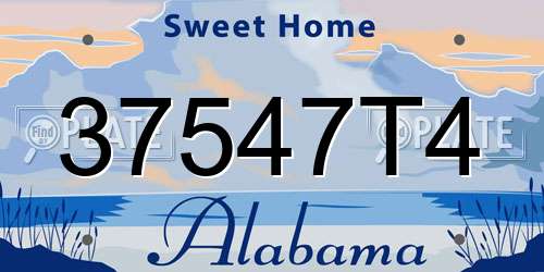 37547T4 Alabama License Plate