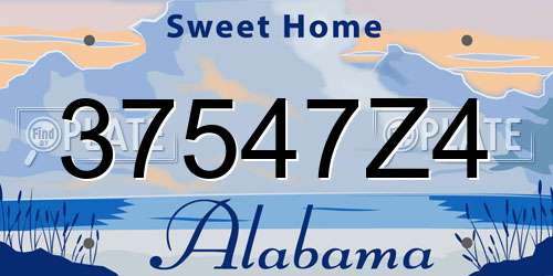 37547Z4 Alabama License Plate