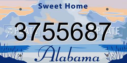 3755687 Alabama License Plate
