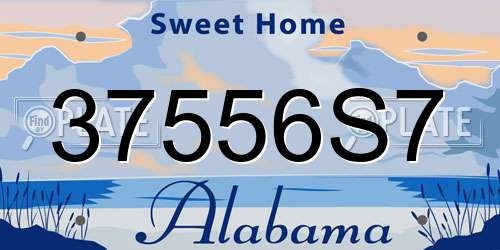 37556S7 Alabama License Plate