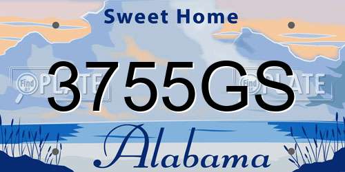 3755GS Alabama License Plate