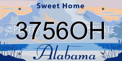 3756OH Alabama License Plate