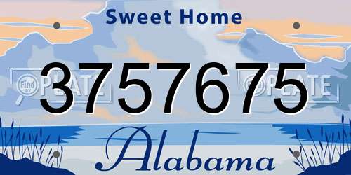 3757675 Alabama License Plate