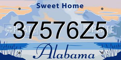 37576Z5 Alabama License Plate