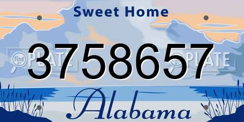 3758657 Alabama License Plate