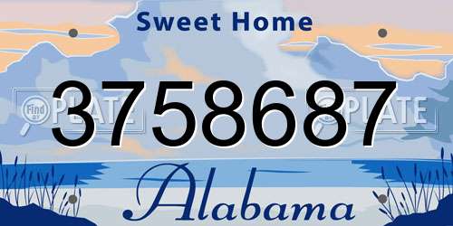 3758687 Alabama License Plate