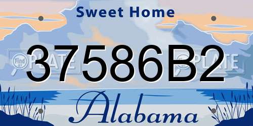 37586B2 Alabama License Plate