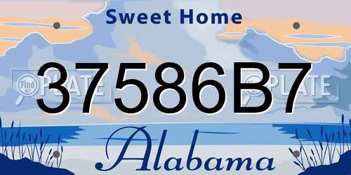 37586B7 Alabama License Plate