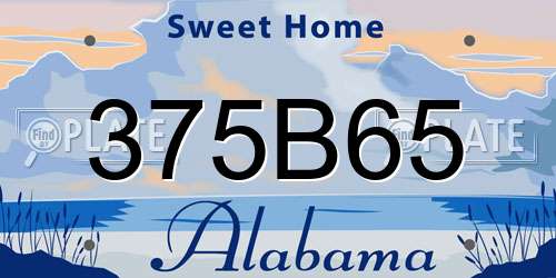 375B65 Alabama License Plate
