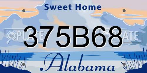 375B68 Alabama License Plate