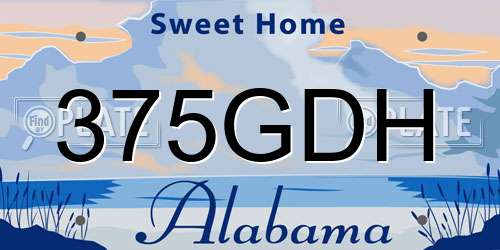 375GDH Alabama License Plate