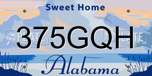 375GQH Alabama License Plate