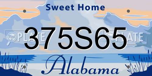 375S65 Alabama License Plate