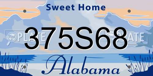375S68 Alabama License Plate