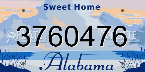 3760476 Alabama License Plate