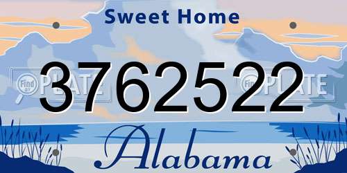3762522 Alabama License Plate