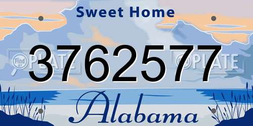 3762577 Alabama License Plate