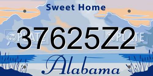 37625Z2 Alabama License Plate