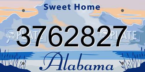 3762827 Alabama License Plate