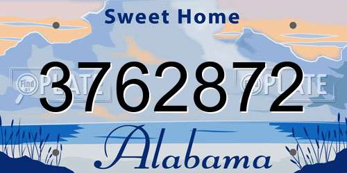 3762872 Alabama License Plate