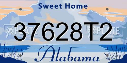 37628T2 Alabama License Plate