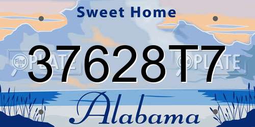 37628T7 Alabama License Plate