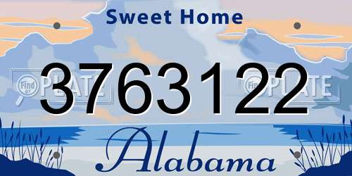 3763122 Alabama License Plate