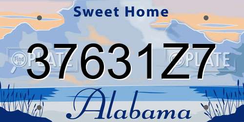 37631Z7 Alabama License Plate
