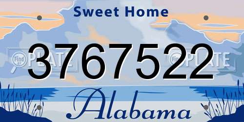 3767522 Alabama License Plate