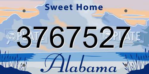3767527 Alabama License Plate