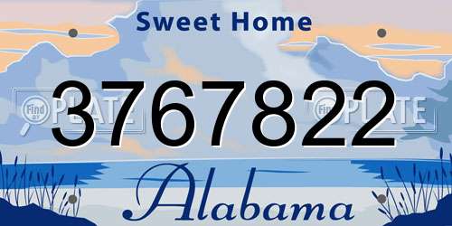 3767822 Alabama License Plate