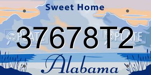 37678T2 Alabama License Plate