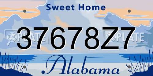 37678Z7 Alabama License Plate