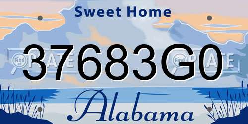 37683G0 Alabama License Plate