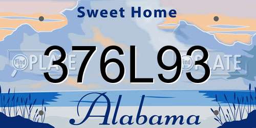 376L93 Alabama License Plate