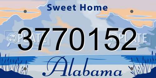 3770152 Alabama License Plate