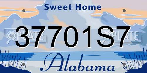 37701S7 Alabama License Plate