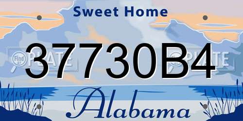 37730B4 Alabama License Plate