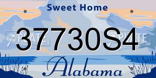 37730S4 Alabama License Plate