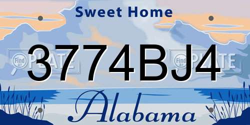 3774BJ4 Alabama License Plate