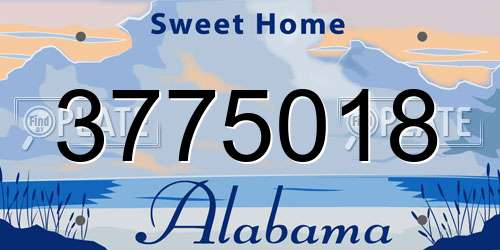 3775018 Alabama License Plate