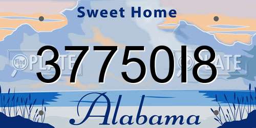 37750I8 Alabama License Plate