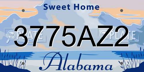 3775AZ2 Alabama License Plate
